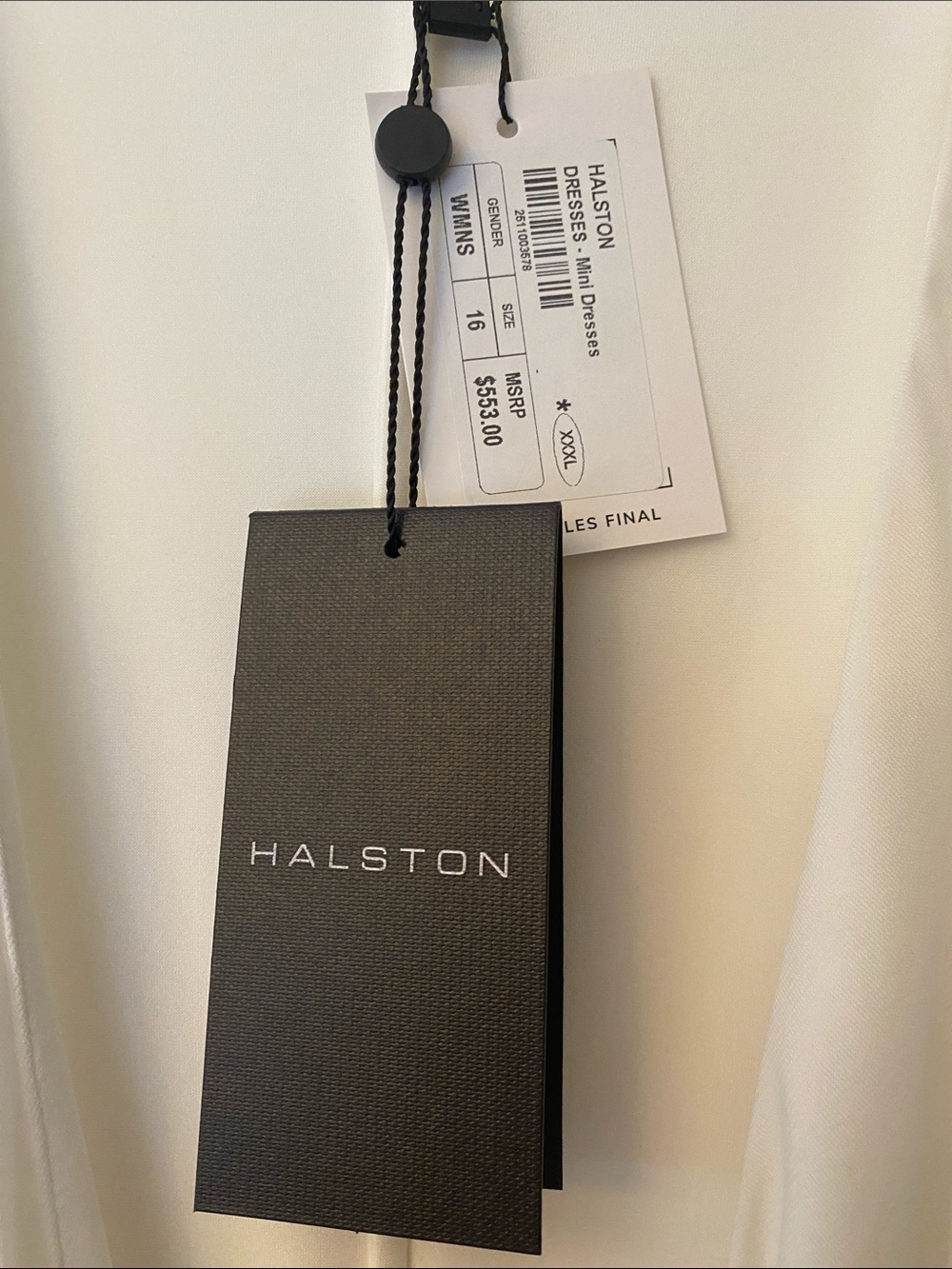 Halston Fay Draped Jersey Plunge Mini Dress NWT Size 16 - Picture 3 of 9